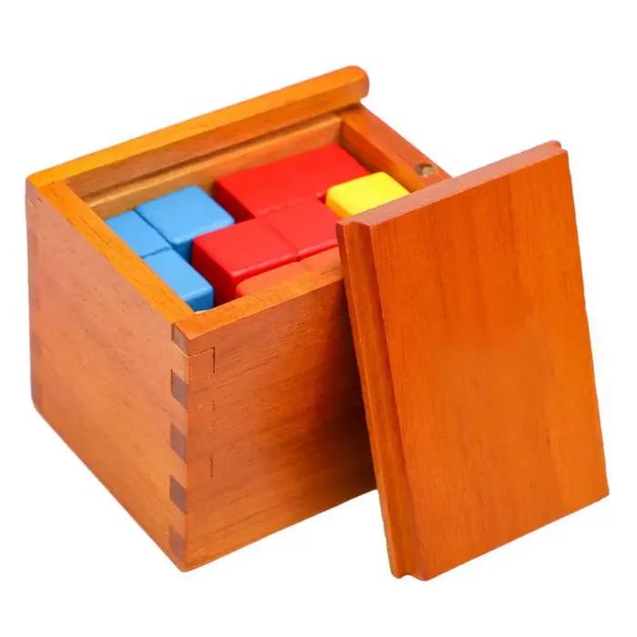 Casse-tête en bois Puzzle Luban défi 3D forme géométrique puzzle 3D pour enfants 3-6 ans occasions spéciales cadeau de naissance anniversaire