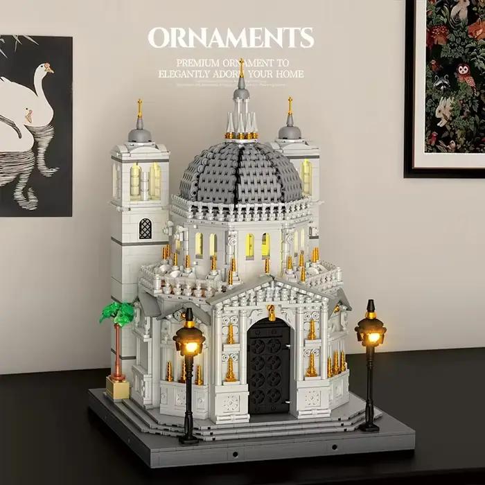 Ensemble de 4270 briques de construction de la scène de rue de la Cathédrale de Venise avec éclairage LED