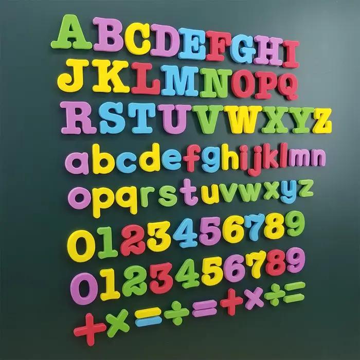 Lettres magnétiques chiffres Alphabet ABC 123 aimants pour réfrigérateur en plastique éducatif préscolaire jouet d'apprentissage ensemble majuscules minuscules mathématiques