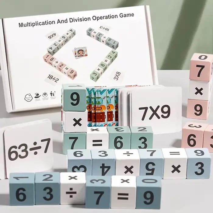 Jeu de Multiplication et de Division Double joueur en bois Montessori pour enfants