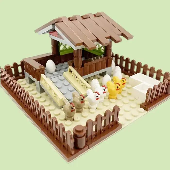 Ensemble de blocs de construction ferme poulailler pour enfants compatible avec lego jeux d'éveil construction ville animaux occassions spéciales