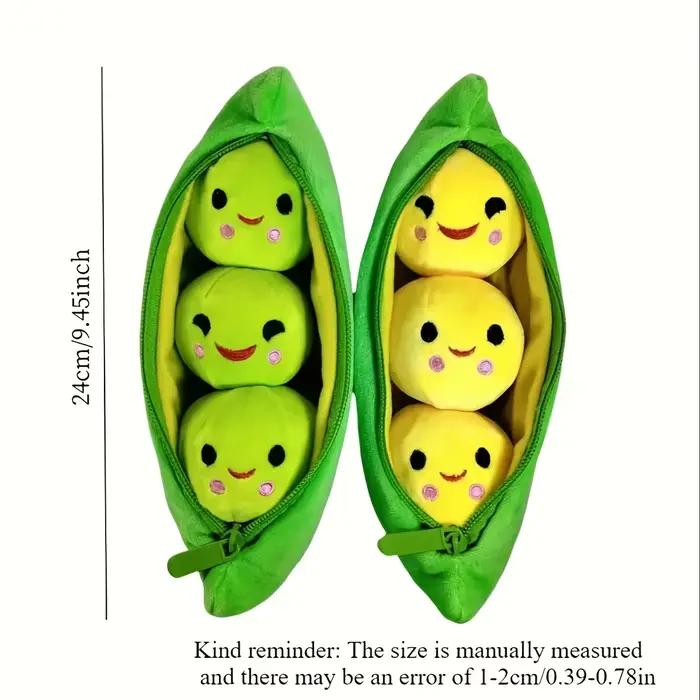 1 adorable jouet en peluche pour chien en forme de coque de pois avec visage souriant - Doux