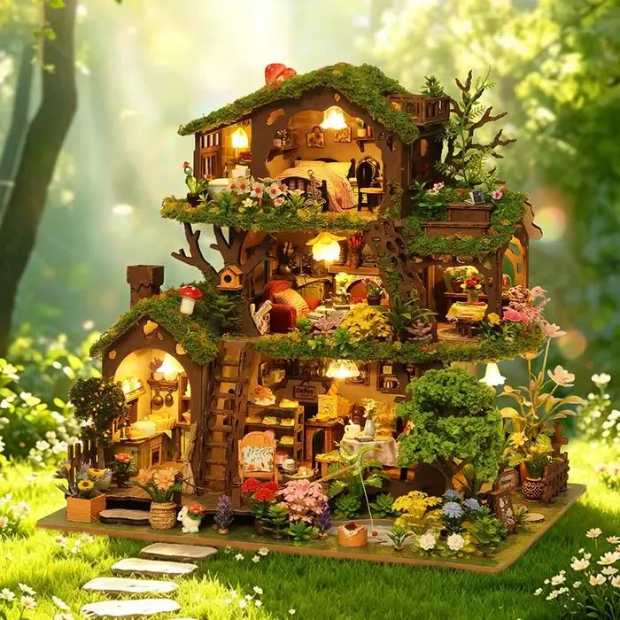 Kit de maison de poupée DIY Villa dans les arbres