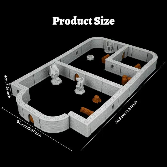 Ensemble de terrain miniature modulaire pour donjons