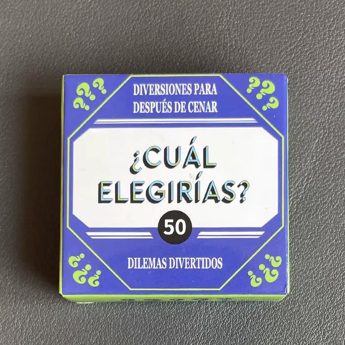 Cartes de jeu espagnoles de taille mini "Nom qui mot!" Jeu de cartes de réunion de famille, 50 pièces, jeu de Camping