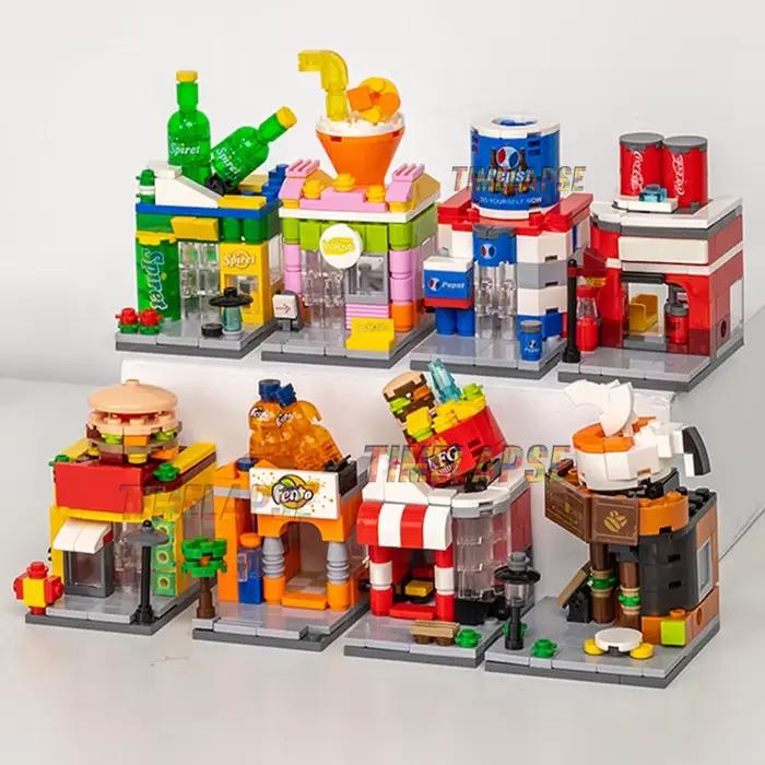 Nouveau Kit de Blocs de Construction DIY pour Restaurant, Café, Salon de Thé, Maison de Rue, Maison de Restauration, Briques pour Filles, Modèle de Film, Jouet pour Occasions Spéciales