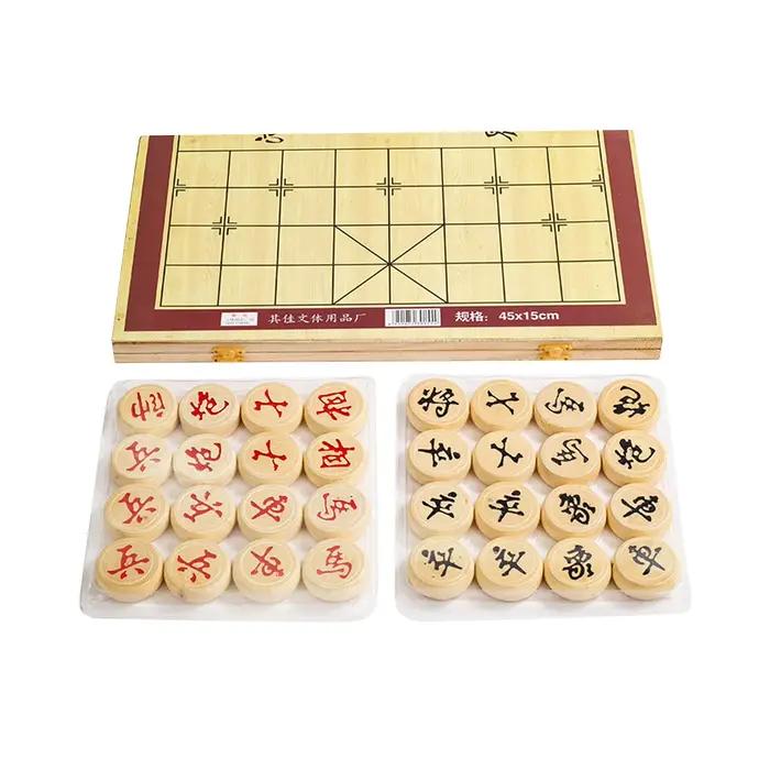 Jeu d'échecs chinois Jeu de société pliable en bois pour adultes Jeu