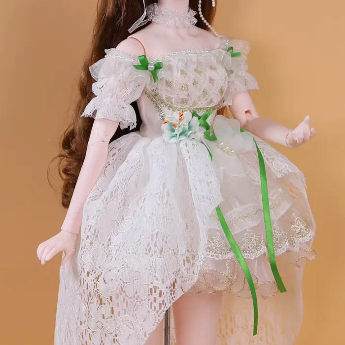 Robe en dentelle blanche avec kimono et chaussettes pour poupée fille SD DBS 62cm occasions spéciales anime
