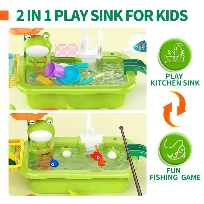 Jouet d'évier de cuisine électrique pour enfants avec eau courante