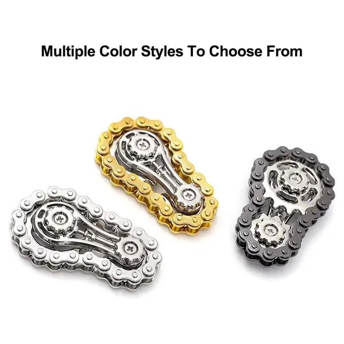 Pignons volant d'inertie gyroscope Fidget Spinner anti-stress anxiété chaînes de vélo en métal EDC