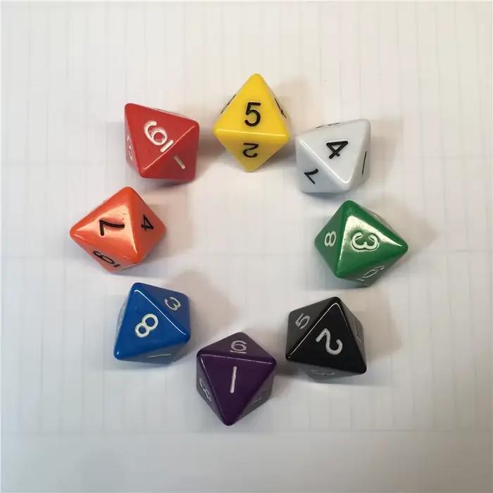 8 pièces 8 côtés D8 dés numériques 8