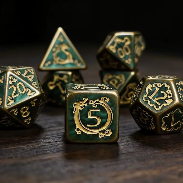 DND dés 7 pièces/ensemble Dragon motif dés polyédriques jeu de rôle D & D TRPG jeu de société dés comme cadeau accessoires de divertissement