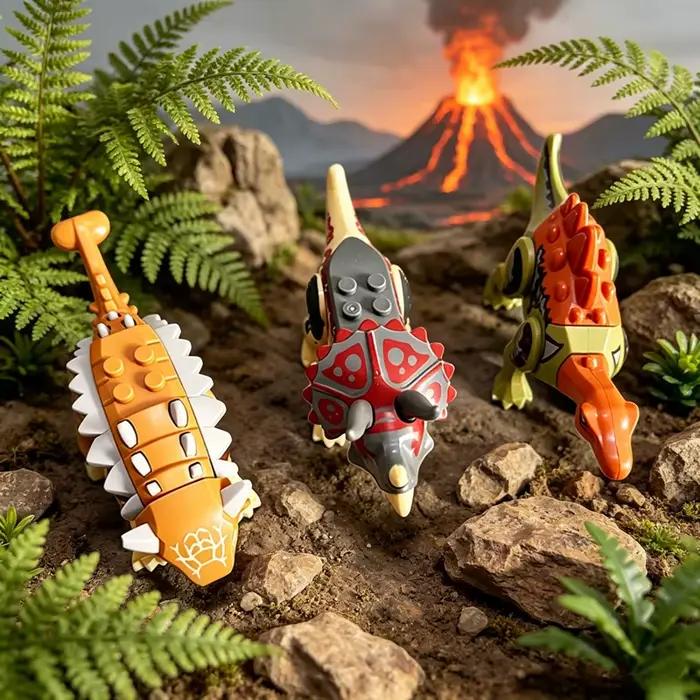 Ensemble de blocs de construction dinosaures jurassiques, mini figurines de dinosaures, briques de modèles du monde, jouets pour garçons et filles, cadeaux d'anniversaire éducatifs pour enfants