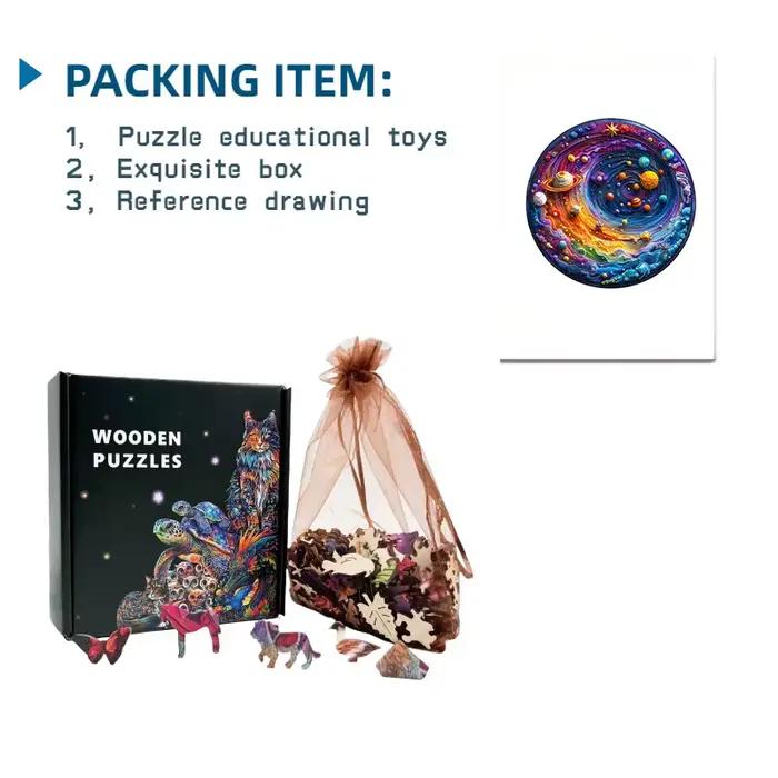 Puzzle en bois ciel étoilé de rêve coloré - Jouet intelligent bricolage pour enfants et adultes - Parfait pour Noël Halloween Birthda