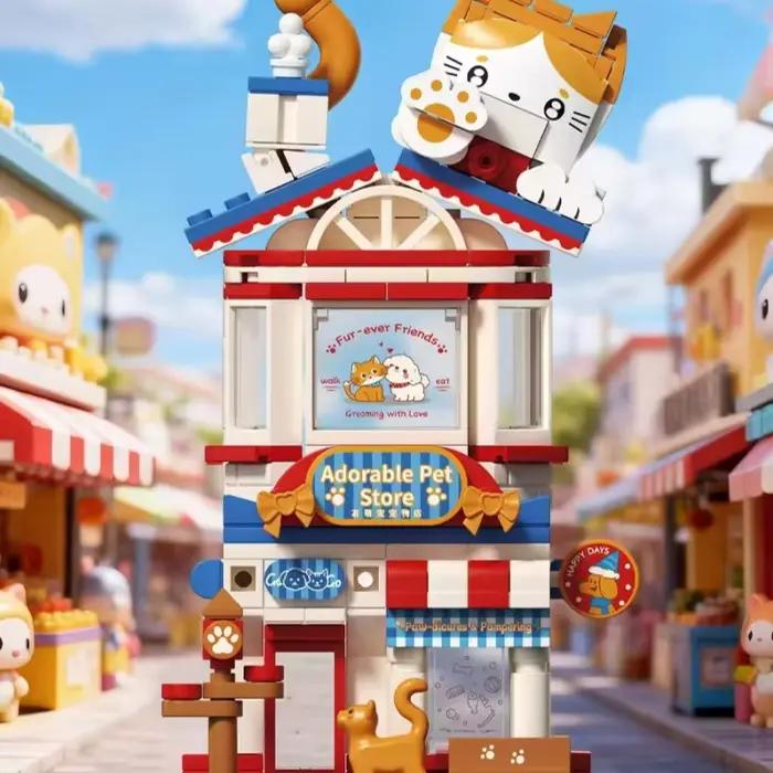 WeKKi Creative Park Street View Shop 5.0 Building Blocks The Merry Giftery Adorable Pet Store Toy Assembly Model Gift