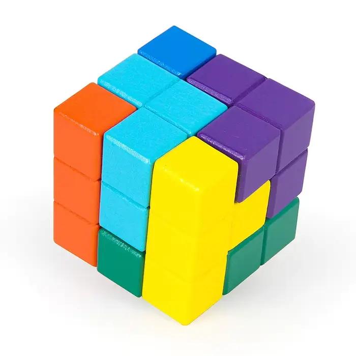 Jouets de puzzle en bois 3D Cube Soma