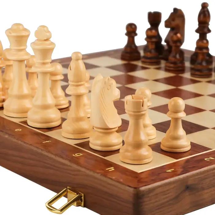 Jeu D'échecs Pliant en Bois de Qualité Supérieure