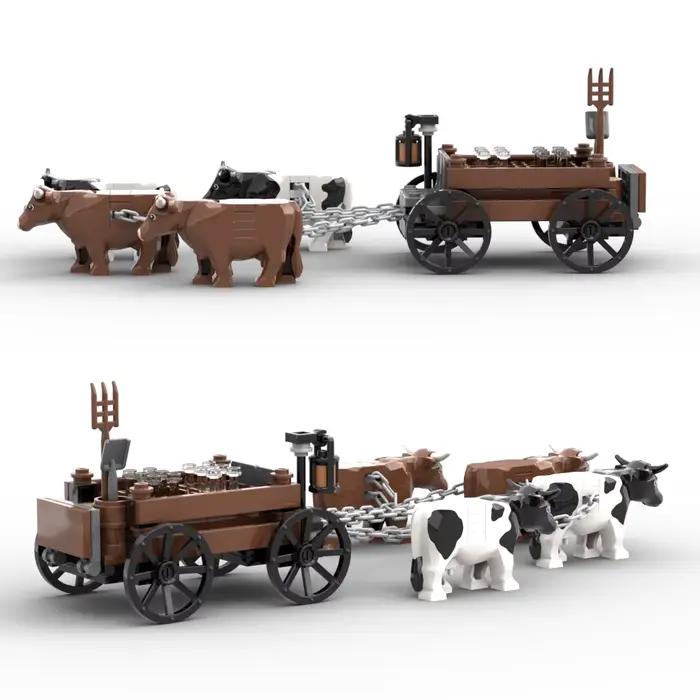 Modèle de chariot médiéval occidental créatif MOC