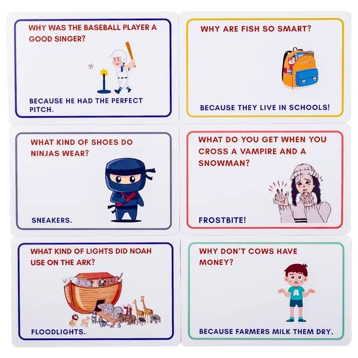 Cartes de blague pour enfants 100 pièces-Notes de boîte à déjeuner amusantes avec mots énigmes démarreurs de Conversation pour les promenades en voiture en famille jeu de société de voyage sur route