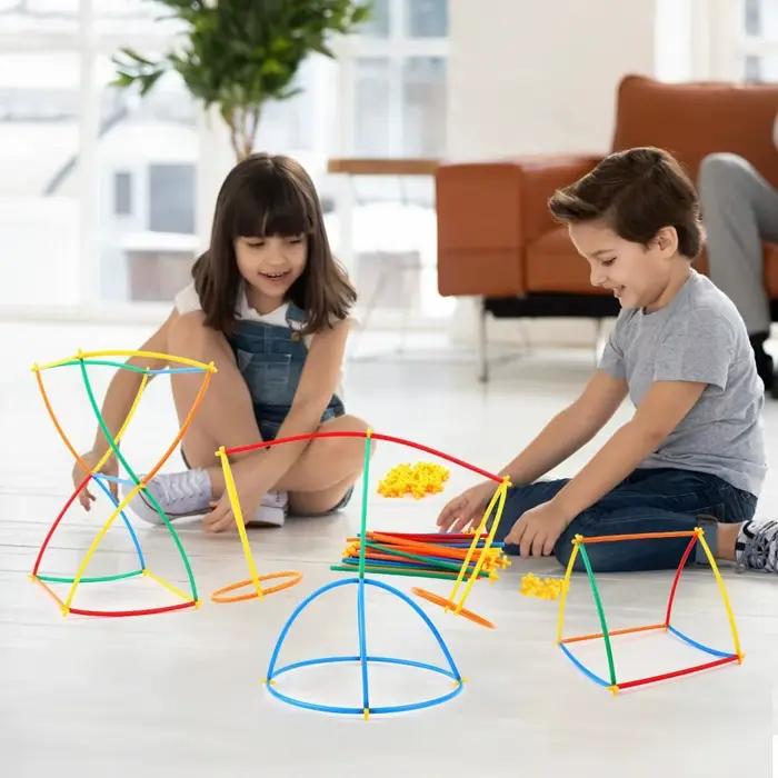 Jouets de construction de paille en plastique