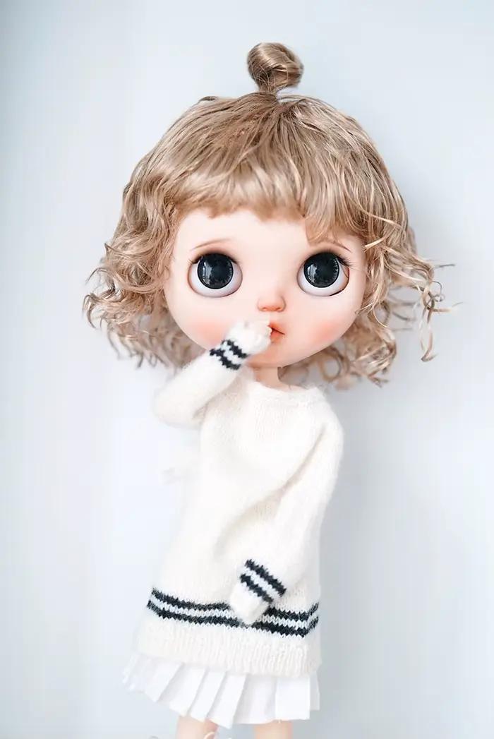 Poupée Blythes Ultraviolette Accessoire Implantable 1/6 Imitation Mohair Douce Pour Femmes Occasions Spéciales