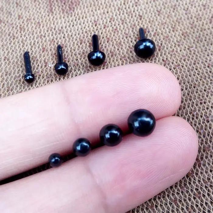Yeux de sécurité en plastique noir pour jouets artisanaux