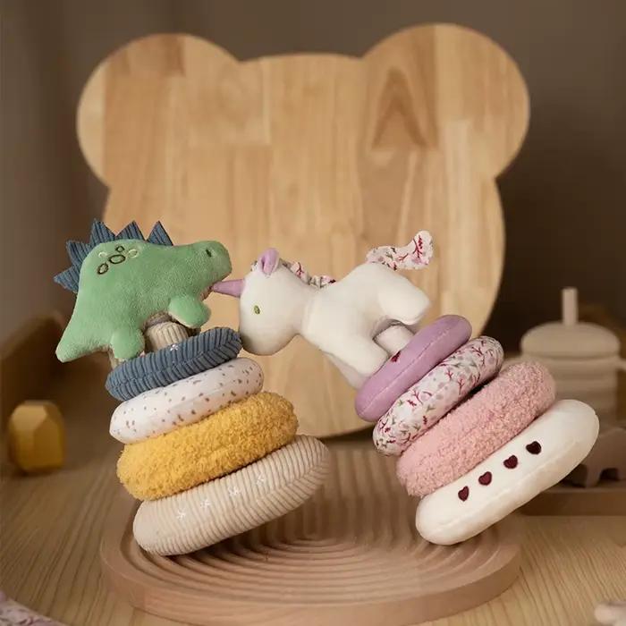 Jouet à empiler en peluche licorne pour bébé cadeaux garçons filles développement sensoriel dessin animé jeu doux occasions spéciales