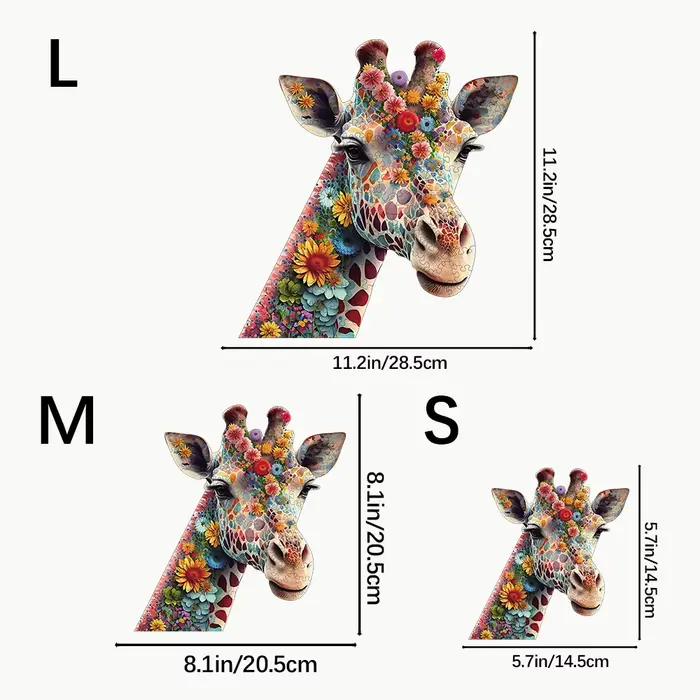 Puzzle en bois de girafe de fleur