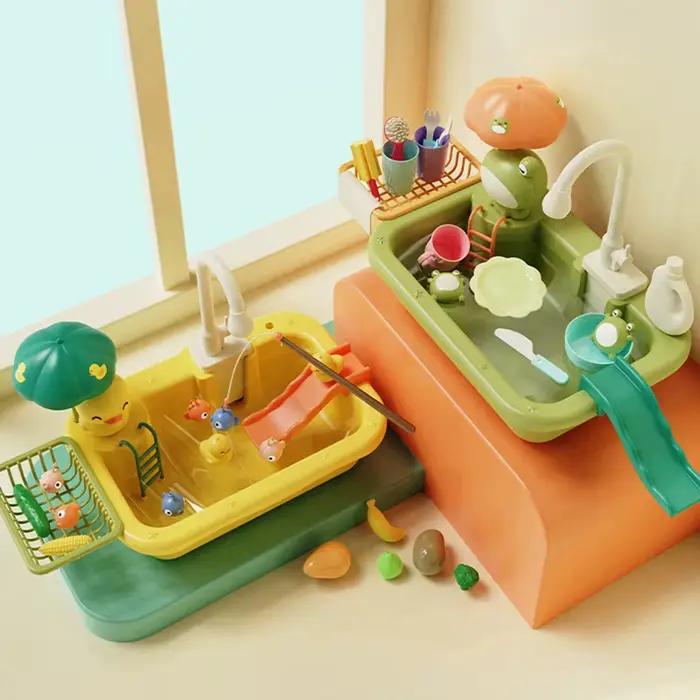 Jouet d'évier de cuisine électrique pour enfants avec eau courante