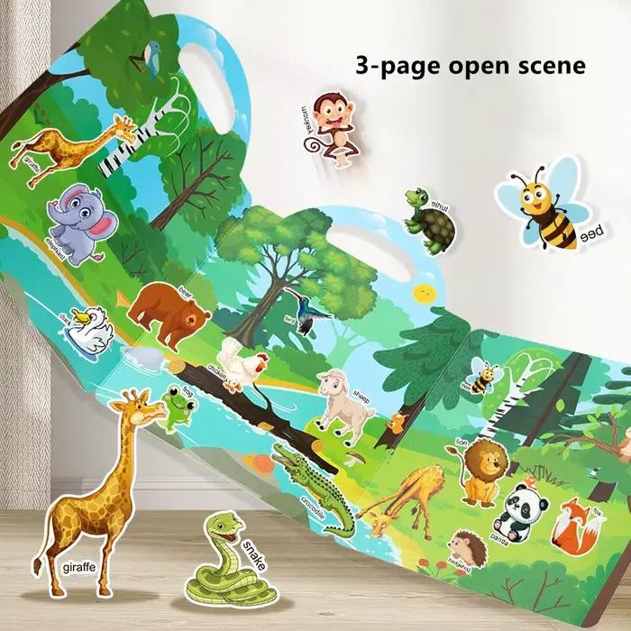 Livre d'autocollants de dessin animé réutilisable pour enfants, jeu de Puzzle à bricoler soi-même, jouets classiques d'apprentissage éducatif pour enfants de 2 à 4 ans, cadeaux