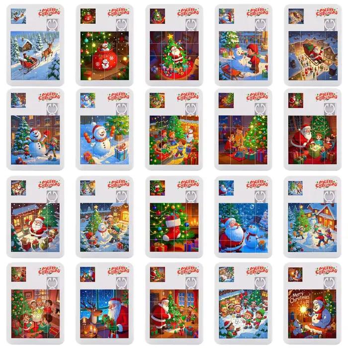 Puzzle de 16 grilles de dessin animé de noël