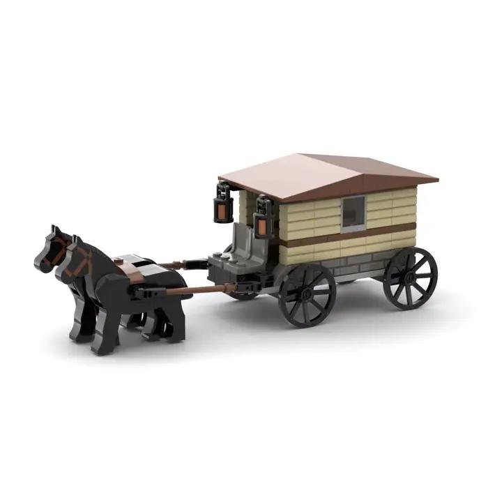 Modèle de chariot médiéval occidental créatif MOC