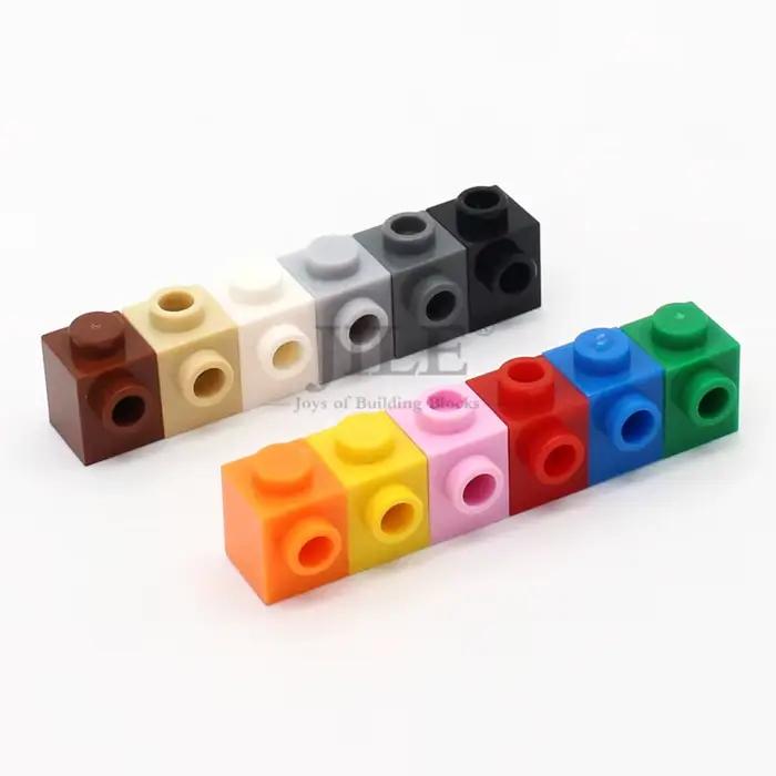 110 pièces Moc brique modifiée 1x1 avec goujon sur le côté 87087 bricolage bases blocs de construction classique Compati