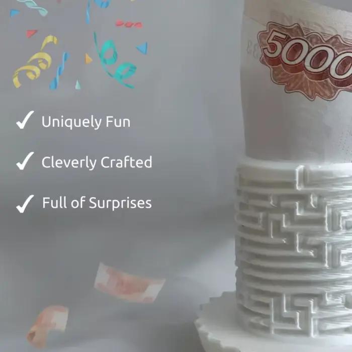 Boite Puzzle Labyrinthe d'Argent Cadeau Casse-Tête Avec Compartiment Caché Pour Espèces Et Notes Occasions Spéciales Jouet Éducatif Durables Pour Enfants Adolescents Adultes