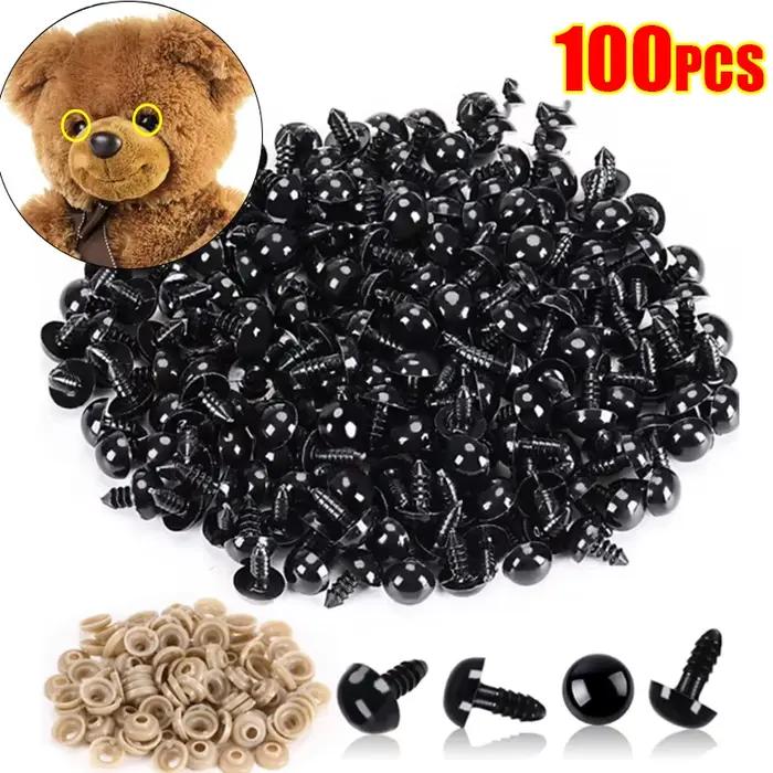 Accessoires pour yeux de poupées en plastique noir et bleu, pour artisanat et bricolage, pour enfants et adultes, occasions spéciales et projets de création