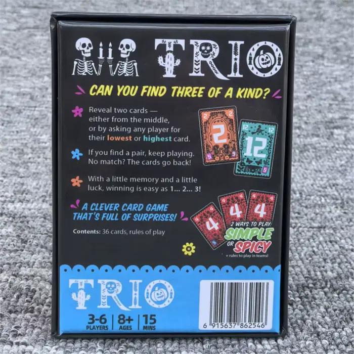Jeu de société TRIO stratégique, jouet de divertissement pour fêtes, 3 à 6 joueurs, tous âges, amusant pour la famille et les amis