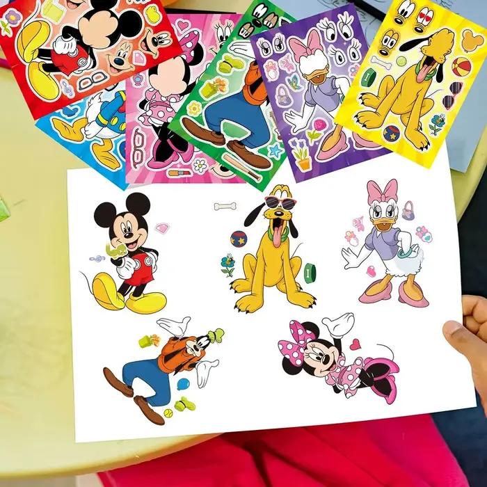 12 feuilles d'autocollants puzzle Disney pour créer des visages
