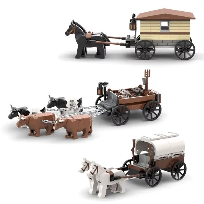 Modèle de chariot médiéval occidental créatif MOC