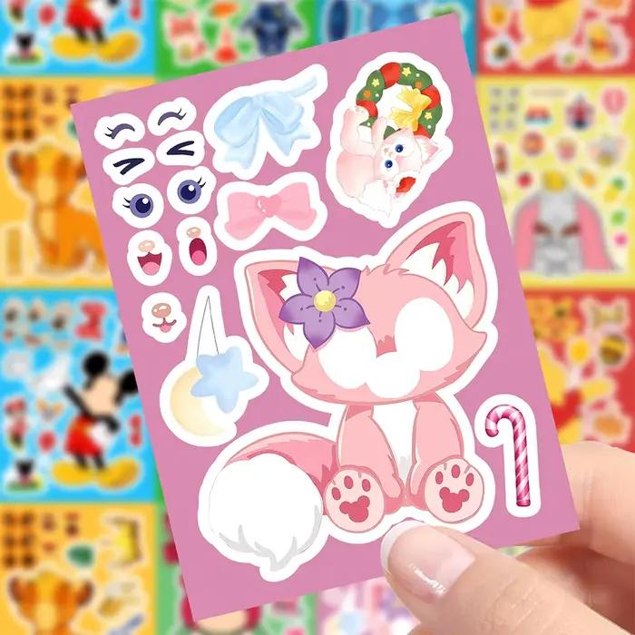 Feuilles de puzzle autocollants Mickey Mouse pour bricolage et décoration artisanale des visages à assembler occasions spéciales