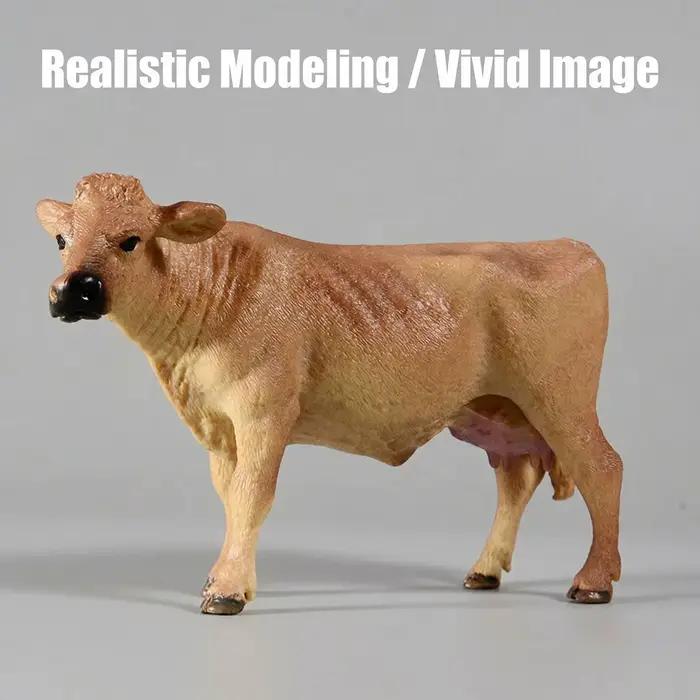 Ensemble d'animaux de ferme éducatifs de simulation - Figurines d'action de taureau, bovins et vaches mignons, jouet pour enfants, cadeau