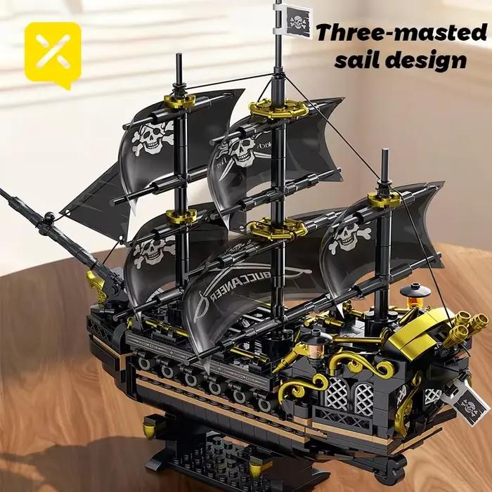 Blocs de construction de bateau pirate modèle de voilier jouets de décoration de bureau créatifs cadeaux pour enfants joueurs de 14 ans et plus pirates et amateurs de voiliers occasions spéciales