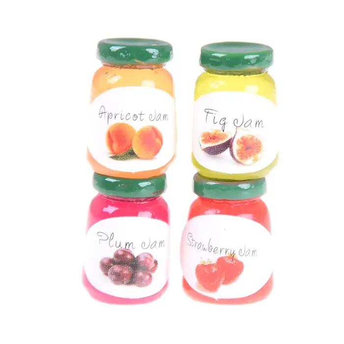 Bouteilles de confiture miniatures pour maison de poupée 1:12