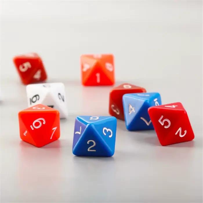 8 pièces 8 côtés D8 dés numériques 8