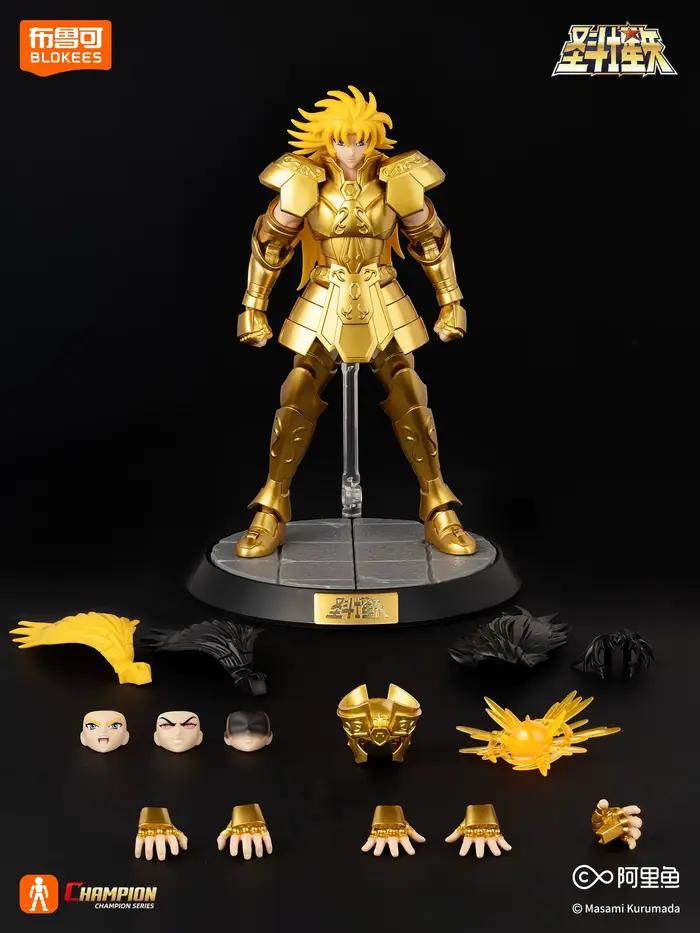 BLOKEES Original Gold Saint Seiya Gemini SAGA Phoenix Ikki Draco Pegasus CHAMPION CLASS Figurine d'action Modèle à assembler Jouets Cadeau