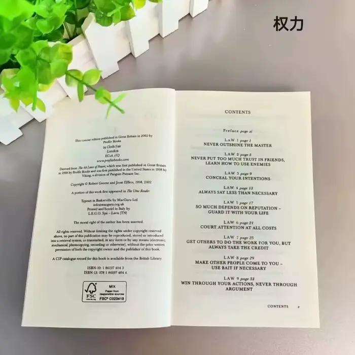 Les 48 règles du pouvoir Les 48 lois du pouvoir concises Robert Green Édition anglaise livres en anglais