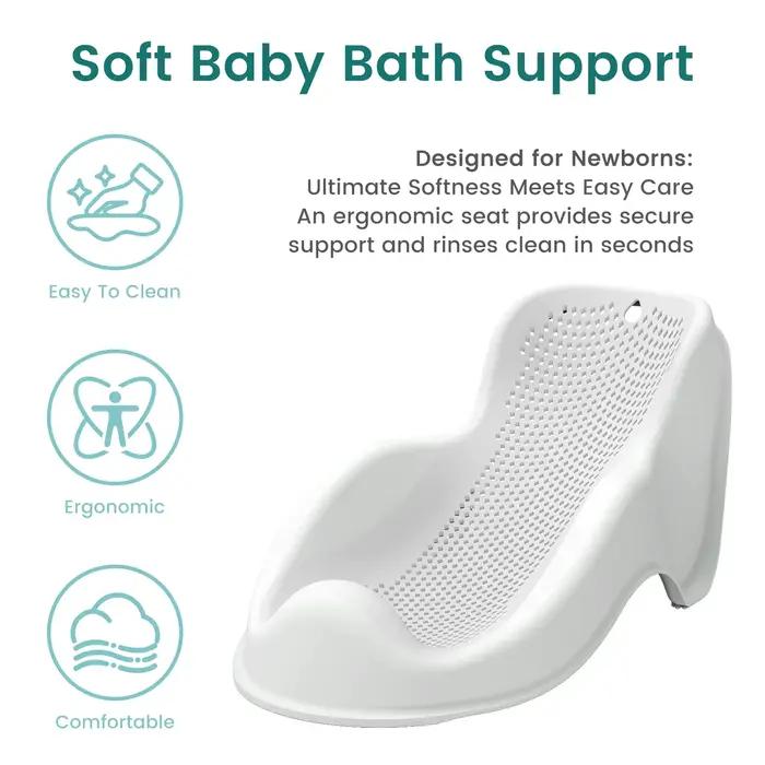 Support de bain doux pour bébés nouveau-nés - Siège de bain ergonomique