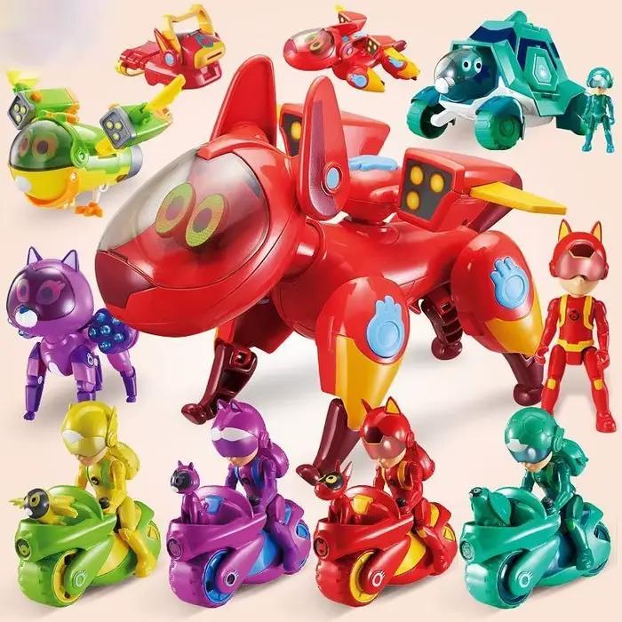 Dessin animé Petronix défenseurs transformant la Machine animaux jouet figurines modèle Collection ornements enfants cadeaux de noël