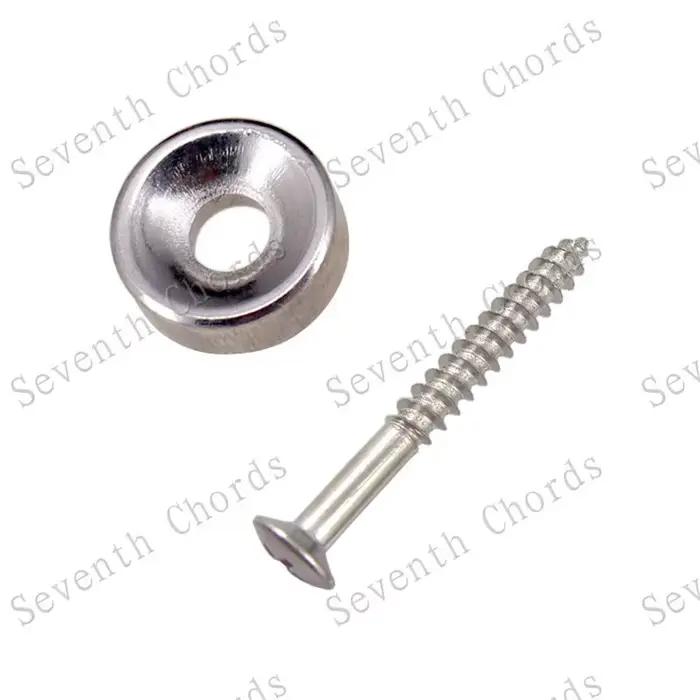 1 lot de 4 pièces de douille de cou, virole de Joint de cou pour guitare basse avec vis de montage, accessoires de guitare chromés en or noir