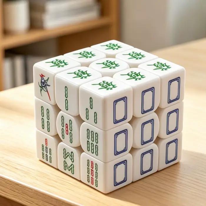 Mahjong 3x3 Magic Cube, cube de puzzle rapide imprimé UV pour débutants, cube 3x3x3, cadeau pour activité de fête