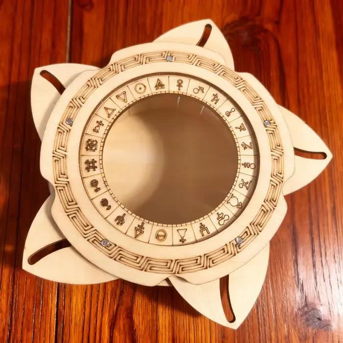 Boîte mécanique en bois 3D